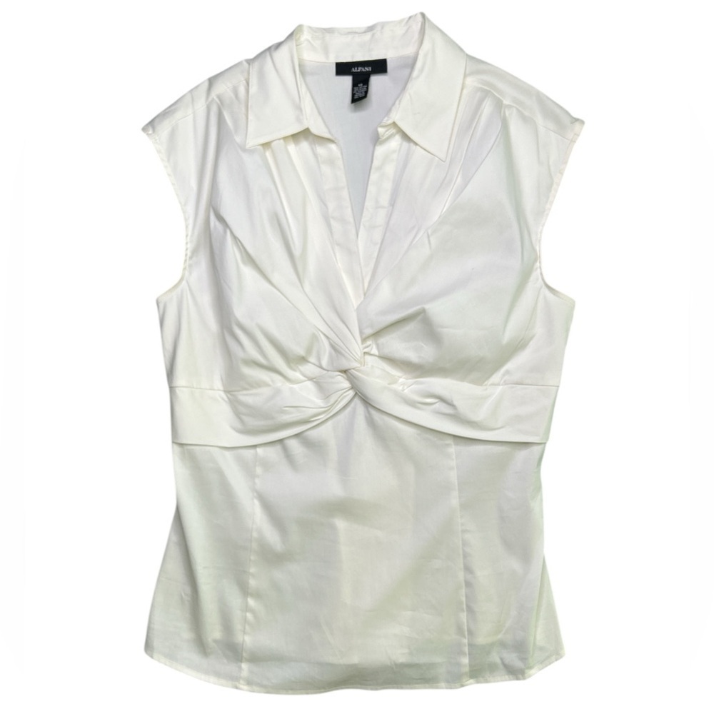 Vintage Alfani White Sleeveless Blouse